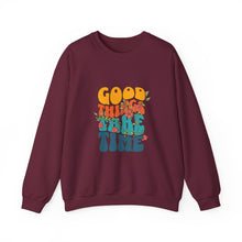 Load image into Gallery viewer, Good Vibes Sweatshirt, Cozy Crewneck with Positive Message, Perfect Gift for Friends, Casual Wear, Autumn Fashion, Unisex Clothing