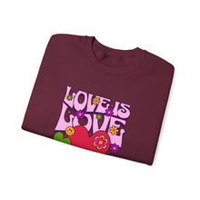 Load image into Gallery viewer, Pride Month Sweatshirt - Love is Love Crewneck, Unisex Casual Wear, LGBTQ+ Apparel, Spring Fashion, Gifts for Valentine's Day