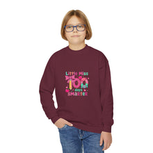 Load image into Gallery viewer, Kids Crewneck Sweatshirt - Little Miss Smarty Design, Perfect Gift for Students, Birthday, Back to School, Cute & Cozy