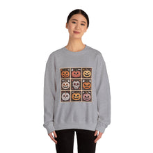 Load image into Gallery viewer, Halloween Pumpkin Patch Crewneck Sweatshirt, Cozy Fall Sweater, Unisex Halloween Apparel, Spooky Season Gear, Perfect for Halloween Parties