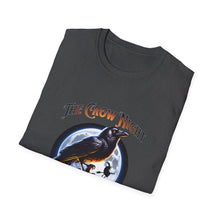 Load image into Gallery viewer, Halloween Crow Night Unisex T-Shirt, Spooky Graphic Tee, Gift for Halloween Lovers, Fall Fashion, Mens Womens Shirt