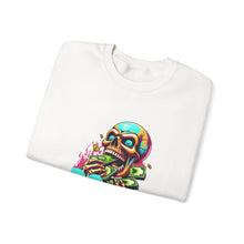 Load image into Gallery viewer, Funny Skull Quotes Unisex Sweatshirt, Happy Vibes Sweater, Silly Skeleton Jumper, Motivational Pullover, Cool Graphic Crewneck, Comfortable