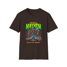 Load image into Gallery viewer, Monstrous Mayhem Unisex Softstyle T-Shirt, Graphic Tee, Halloween Costume, Gift for Gamers, Casual Wear, Fun T-Shirt