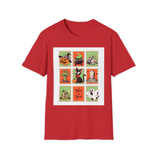 Load image into Gallery viewer, Halloween Themed T-Shirt, Unisex Softstyle Tee for Fall, Trick or Treat Shirt, Spooky Casual Wear, Halloween Party Apparel