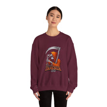 Load image into Gallery viewer, Grim Reaper Graphic Sweatshirt, Unisex Heavy Blend Crewneck, Cozy Apparel for Halloween, Gift for Ghost Lovers, Casual Wear