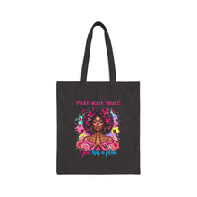 Load image into Gallery viewer, Pray Wait Trust Tote Bag - Inspirational Cotton Canvas Bag for Everyday Use, Grocery Shopping, Gifts, Eco-Friendly