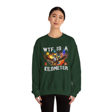 Load image into Gallery viewer, WTF Is A Kilometer Sweatshirt, Funny Gift for Friends, Unisex Crewneck, Casual Wear, Travel Humor, Perfect for Holidays