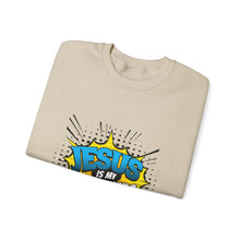 Load image into Gallery viewer, Jesus is My Superhero Sweatshirt, Unisex Crewneck, Religious Gift, Faith-Based Apparel, Inspirational Clothing, Christian Fashion