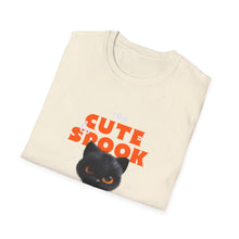Load image into Gallery viewer, Cute Spook Cat T-Shirt, Halloween Tee, Unisex Softstyle Shirt, Funny Black Cat Shirt, Fall Fashion, Gift for Cat Lovers