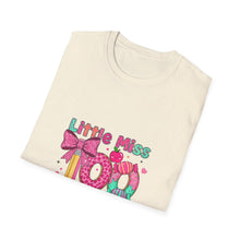 Load image into Gallery viewer, Little Miss 100 Days Smarter T-Shirt, Fun Teacher Gift, Kids' Milestone Celebration, School Spirit Shirt, Unisex Softstyle Tee