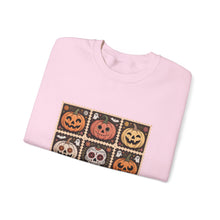 Load image into Gallery viewer, Halloween Pumpkin Patch Crewneck Sweatshirt, Cozy Fall Sweater, Unisex Halloween Apparel, Spooky Season Gear, Perfect for Halloween Parties