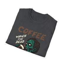 Load image into Gallery viewer, Zombie Coffee Lover T-Shirt | Unisex Casual Tee for Coffee Lovers | Halloween, Gift, Daily Wear, Softstyle Tee