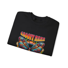 Load image into Gallery viewer, Groovy Butterfly Sweatshirt | Unisex Heavy Blend Crewneck, Retro Fashion, Gift for Nature Lovers, Cozy Layer, Spring Style
