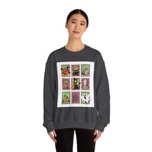 Load image into Gallery viewer, Halloween Themed Unisex Crewneck Sweatshirt, Cozy Fall Layering, Spooky Season Apparel, Pumpkin, Ghost, Witch Design