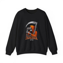 Load image into Gallery viewer, Grim Reaper Graphic Sweatshirt, Unisex Heavy Blend Crewneck, Cozy Apparel for Halloween, Gift for Ghost Lovers, Casual Wear