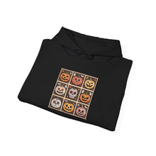 Load image into Gallery viewer, Spooky Halloween Hoodie with Pumpkin Faces, Unisex Sweatshirt, Cozy Fall Fashion, Halloween Gift, Casual Autumn Wear