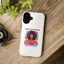 Load image into Gallery viewer, Inspirational Phone Case, Pray Wait Trust God Has a Plan, Spiritual Gift, Motivational Decor, Faith-Based Accessory