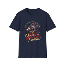 Load image into Gallery viewer, Sacred Adventures Unisex Softstyle T-Shirt, Boho Graphic Tee, Nature Lover Gift, Festival Wear, Tribal Art Shirt, Summer Style