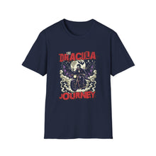 Load image into Gallery viewer, Dracula Journey Unisex T-Shirt, Halloween Apparel, Horror Fan Gift, Graphic Tee, Retro Vibes Shirt