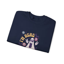 Load image into Gallery viewer, Halloween Ghost Sweatshirt, I'm Here for the Sincere Boos, Cozy Fall Apparel, Unisex Sweatshirt, Perfect for Halloween, Casual Wear