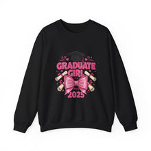 Load image into Gallery viewer, Graduate Girl 2025 Sweatshirt, Graduation Gift, Cozy Crewneck, Class of 2025, Celebrate Success, Trendy Sweatshirt