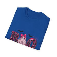 Load image into Gallery viewer, Cute Ghost 'Boo' Unisex Softstyle T-Shirt, Halloween Shirt, Funny Ghost Tee, Festive Apparel, Spooky Season Clothing