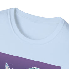 Load image into Gallery viewer, Magical Cat T-Shirt, Unisex Softstyle Tee, Halloween Costume Shirt, Wizard Cat Apparel, Gift for Cat Lovers, Witch Kitty Tee