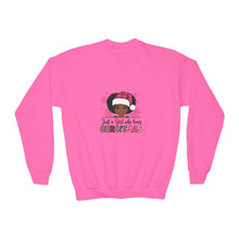 Load image into Gallery viewer, Christmas Lover Youth Crewneck Sweatshirt, Kids Holiday Jumper, Just A Girl Who Loves Christmas Pullover, Festive Children's Sweatshirt,