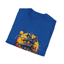 Load image into Gallery viewer, Funny Halloween T-Shirts, Haunted House Unisex Softstyle Tee - Spooky Costume Apparel, Scary Ghost Graphic Shirt, Trick or Treat Clothes,