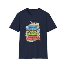 Load image into Gallery viewer, Curiosity & Passion T-Shirt, Unisex Softstyle Tee, Inspirational Gift, Motivational Shirt, Education Apparel, Youth Empowerment