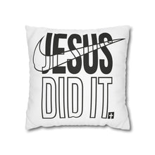 Load image into Gallery viewer, Inspirational Throw Pillow Case, Jesus Did It Decorative Pillow Cover, Christian Home Decor, Motivational Cushion, Faith-Based Gift
