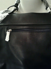 Load image into Gallery viewer, Womens Black/ Tan Two Tone Satchel Crossbody Messenger Purse