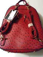 Load image into Gallery viewer, Womens Wine Colored Ostrich Leather Inspired Book bag Purse