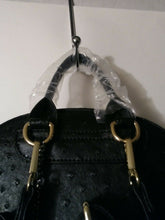 Load image into Gallery viewer, Womens Black Colored Ostrich Leather Inspired Book bag Purse