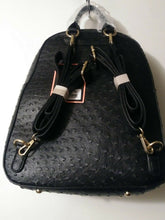 Load image into Gallery viewer, Womens Black Colored Ostrich Leather Inspired Book bag Purse