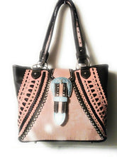 Load image into Gallery viewer, Montana West Concealed Weapons Pink And Brown Shoulder Purse with Wallet