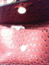 Load image into Gallery viewer, Womens Wine Colored Ostrich Leather Inspired Book bag Purse