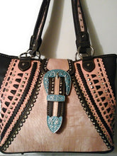 Load image into Gallery viewer, Montana West Concealed Weapons Pink And Brown Shoulder Purse with Wallet