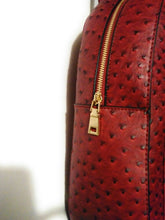 Load image into Gallery viewer, Womens Wine Colored Ostrich Leather Inspired Book bag Purse