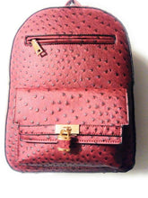Load image into Gallery viewer, Womens Wine Colored Ostrich Leather Inspired Book bag Purse