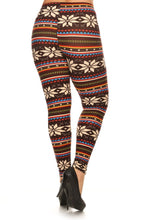 Load image into Gallery viewer, Womens Snowflake Winter Plus Size Leggings XL, 1X, 2X,
