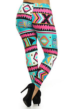 Load image into Gallery viewer, Aztec Pink Plus Size Leggings S M L
