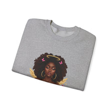 Load image into Gallery viewer, Black History African American Woman Gods Favorite Baddie Sweatshirt, Black Princess Self Love Crewneck Pullover, Unisex Heavy Blend Jumper,
