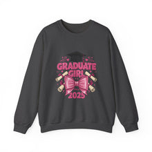 Load image into Gallery viewer, Graduate Girl 2025 Sweatshirt, Graduation Gift, Cozy Crewneck, Class of 2025, Celebrate Success, Trendy Sweatshirt
