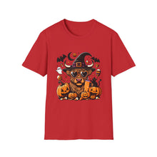 Load image into Gallery viewer, Halloween Witch Dog Unisex Softstyle T-Shirt, Cute Pet Tee, Halloween Costume, Fall Fashion, Spooky Season Top, Gift for Pet Lovers
