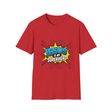 Load image into Gallery viewer, Superhero Jesus T-Shirt, Christian Graphic Tee, Unisex Softstyle Shirt, Religious Apparel, Faith-Based Gift, Casual Wear
