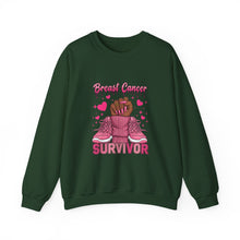 Load image into Gallery viewer, Breast Cancer Survivor Sweatshirt, Cozy Pullover for Awareness, Gifts for Survivors, Supportive Cancer Message, Comfortable Crewneck
