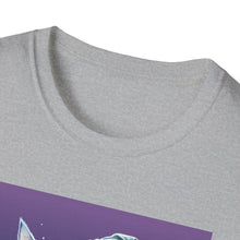 Load image into Gallery viewer, Magical Cat T-Shirt, Unisex Softstyle Tee, Halloween Costume Shirt, Wizard Cat Apparel, Gift for Cat Lovers, Witch Kitty Tee
