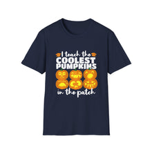 Load image into Gallery viewer, Halloween Pumpkin Graphic Tee, Unisex Softstyle T-Shirt, Fall Fashion, Halloween Party Shirt, Pumpkin Carving, Spooky Season Clothing
