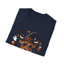 Load image into Gallery viewer, Halloween Witch Dog Unisex Softstyle T-Shirt, Cute Pet Tee, Halloween Costume, Fall Fashion, Spooky Season Top, Gift for Pet Lovers
